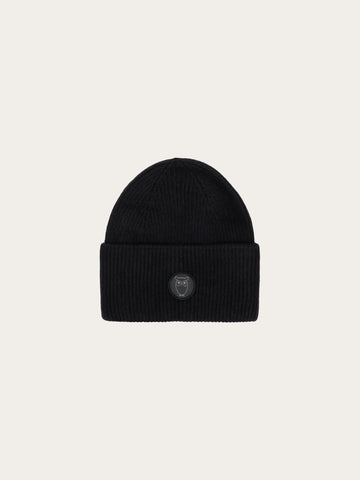 KnowledgeCotton Apparel - UNI Big rib beanie Hats 1300 Black Jet