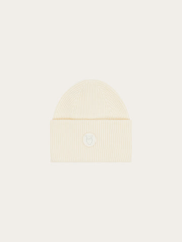 KnowledgeCotton Apparel - UNI Big rib beanie Hats 1387 Egret