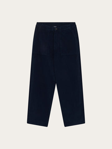 KnowledgeCotton Apparel - WMN Bloom barrel corduroy pants Pants 1412 Night Sky