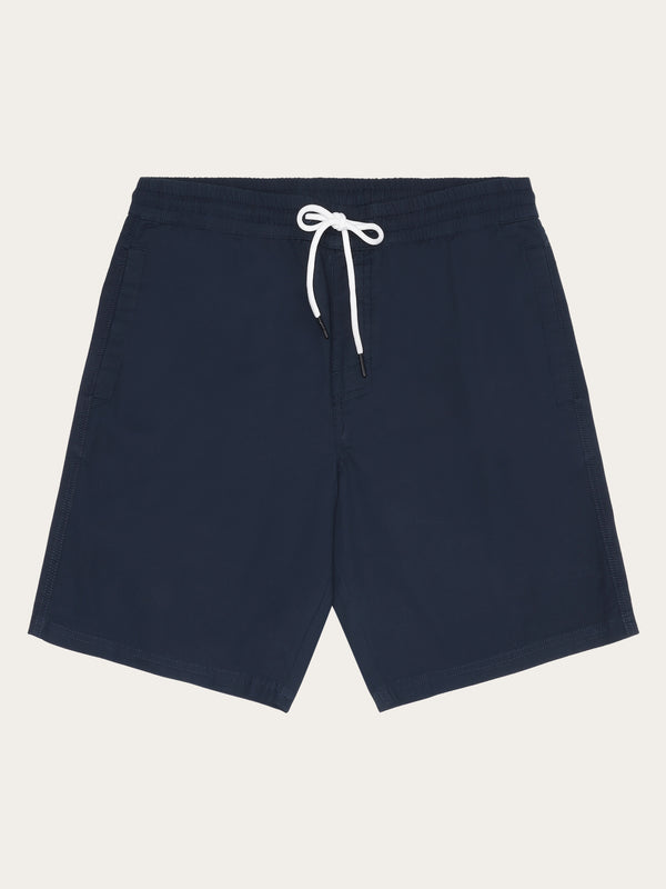 KnowledgeCotton Apparel - MEN Boardwalk slub shorts with elastic waist - GOTS/Vegan Shorts 1001 Total Eclipse