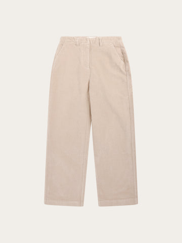 KnowledgeCotton Apparel - WMN Bora wide corduroy pant Pants 1228 Light feather gray