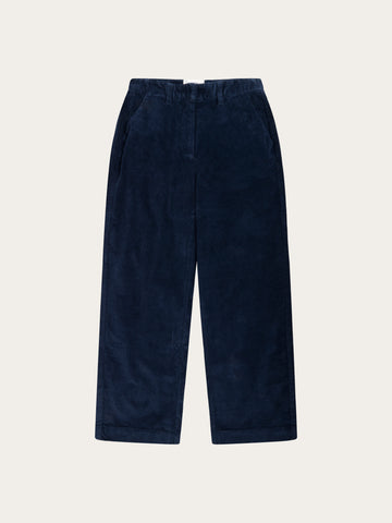 KnowledgeCotton Apparel - WMN Bora wide corduroy pant Pants 1412 Night Sky