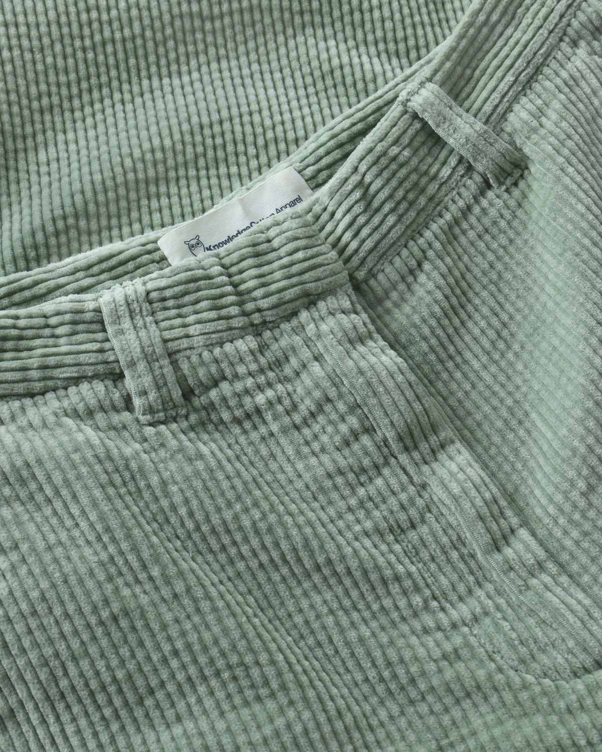KnowledgeCotton Apparel - WMN Bora wide corduroy pants Pants 1396 Lily Pad