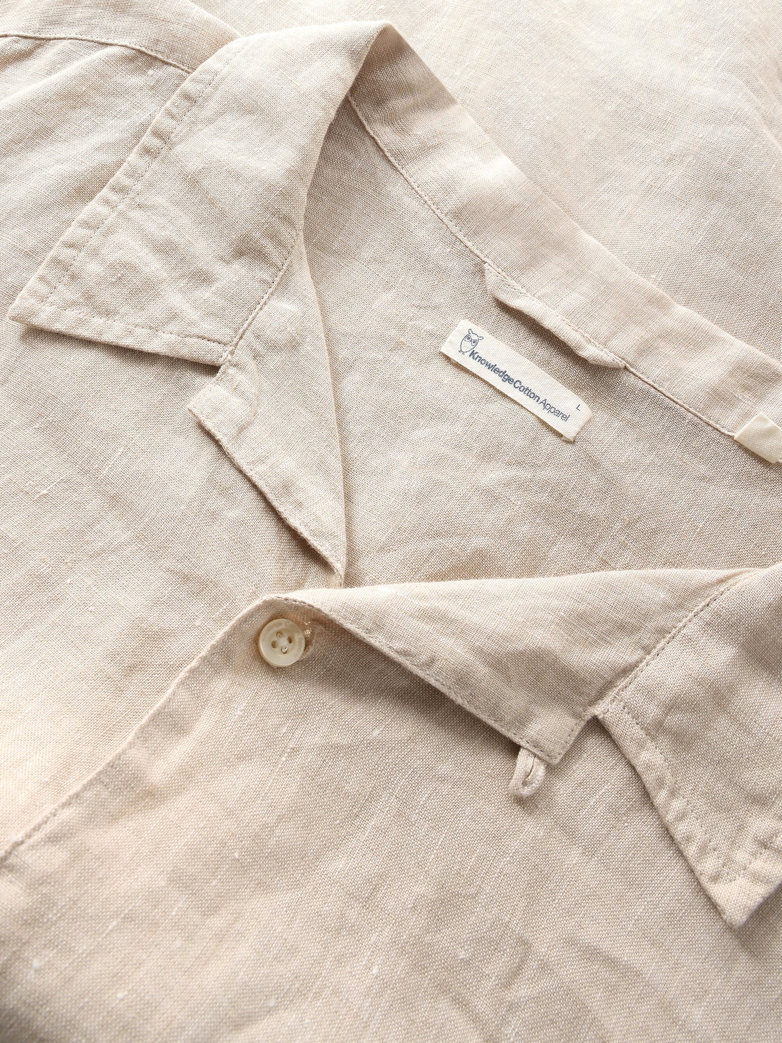 トップス CONSISTER STRAW YARN LINEN SHIRT Box fit short sleeved linen shirt - Yarndyed - Light feather