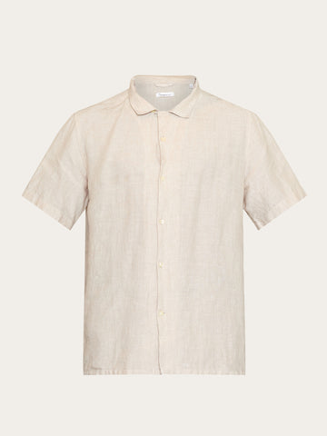 Buy Box fit short sleeved linen shirt - Light feather gray - from