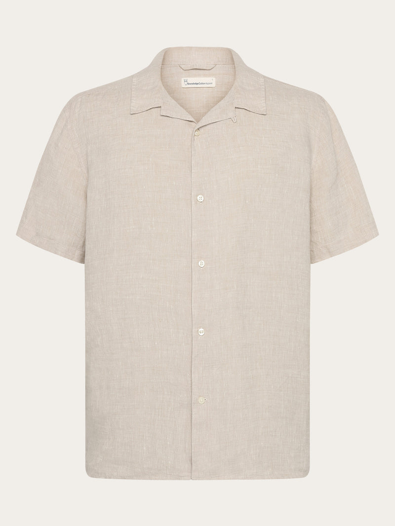 コリアグランドセール linen sleeved short fit Box Buy shirt Light - Yarndyed - トップス