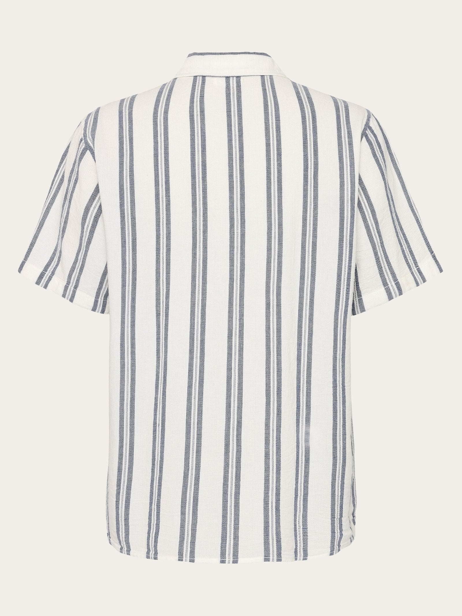 Box short sleeve striped cotton shirt GOTS/Vegan - Blue