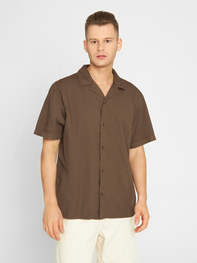 KnowledgeCotton Apparel - MEN Boxed fit cord look short sleeve shirt Shirts 1388 Cub