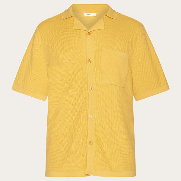 柔らかな質感の structured sleeve short Boxy knitted Regenerative - shirt ウェア