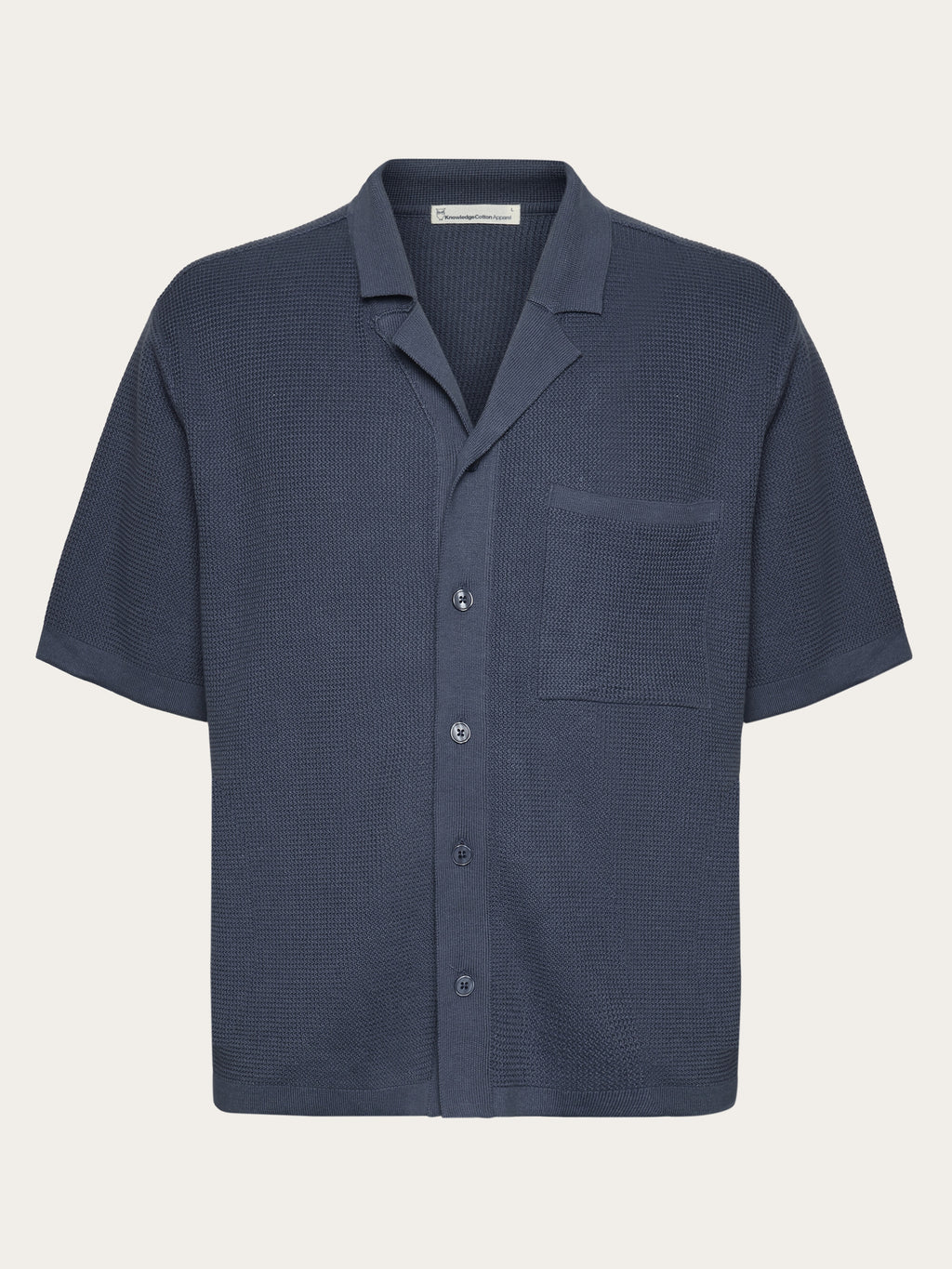 Boxy short sleeve structured knitted shirt - Regenerative Organic Cert