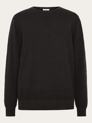 Bubble knit crew neck - Burned Olive – KnowledgeCotton