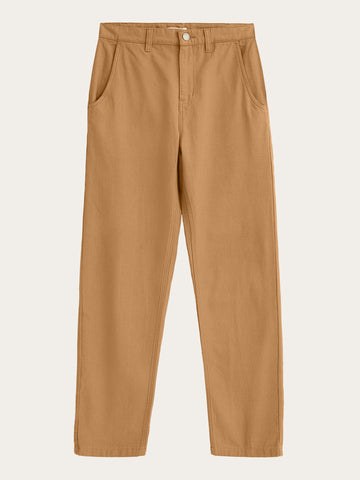 Buy CALLA tapered canvas pant - Kelp melange - from KnowledgeCotton Apparel®