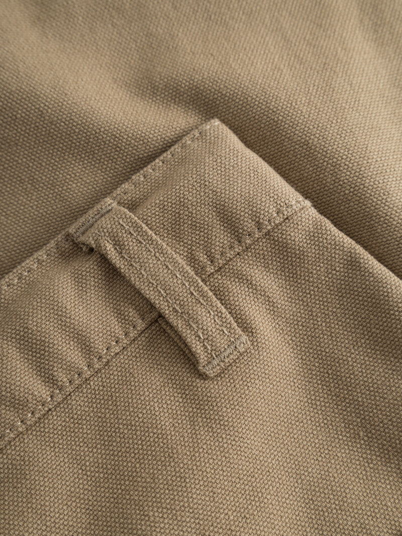 KnowledgeCotton Apparel - WMN CALLA tapered mid-rise canvas workwear pants Pants 1336 Kelp melange