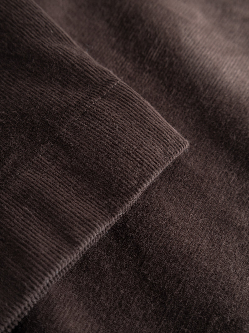 KnowledgeCotton Apparel - WMN CHLOE barrel high-rise babycord elastic waistband pants Pants 1394 Chocolate Plum