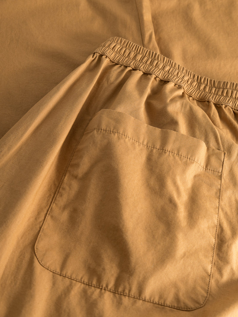 KnowledgeCotton Apparel - WMN CHLOE barrel high-rise poplin elastic waistband pants Pants 1366 Brown Sugar