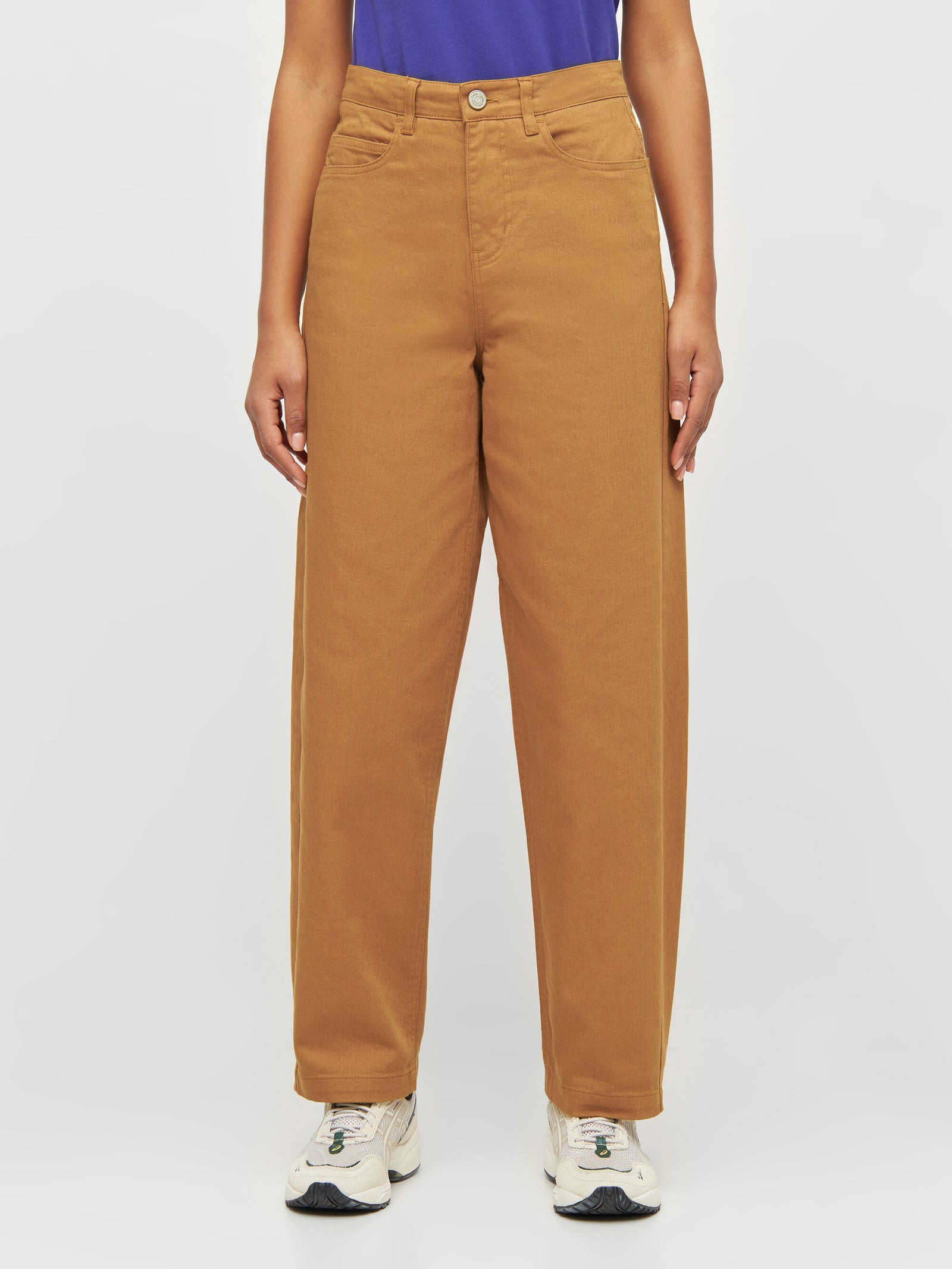 Buy CHLOE barrel high-rise twill 5-pocket pants - Brown Sugar - from  KnowledgeCotton Apparel®