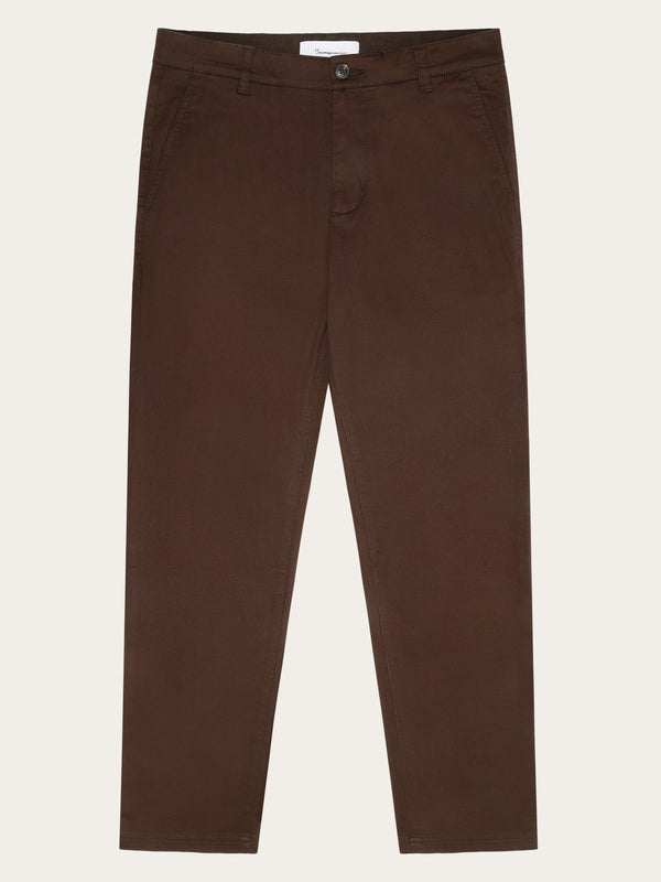 KnowledgeCotton Apparel - MEN CHUCK regular canvas pants - GOTS/Vegan Pants 1243 Demitasse (brown)