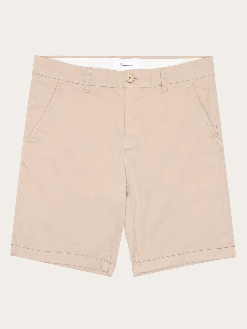 KnowledgeCotton Apparel - MEN CHUCK regular chino poplin shorts Shorts 1228 Light feather gray