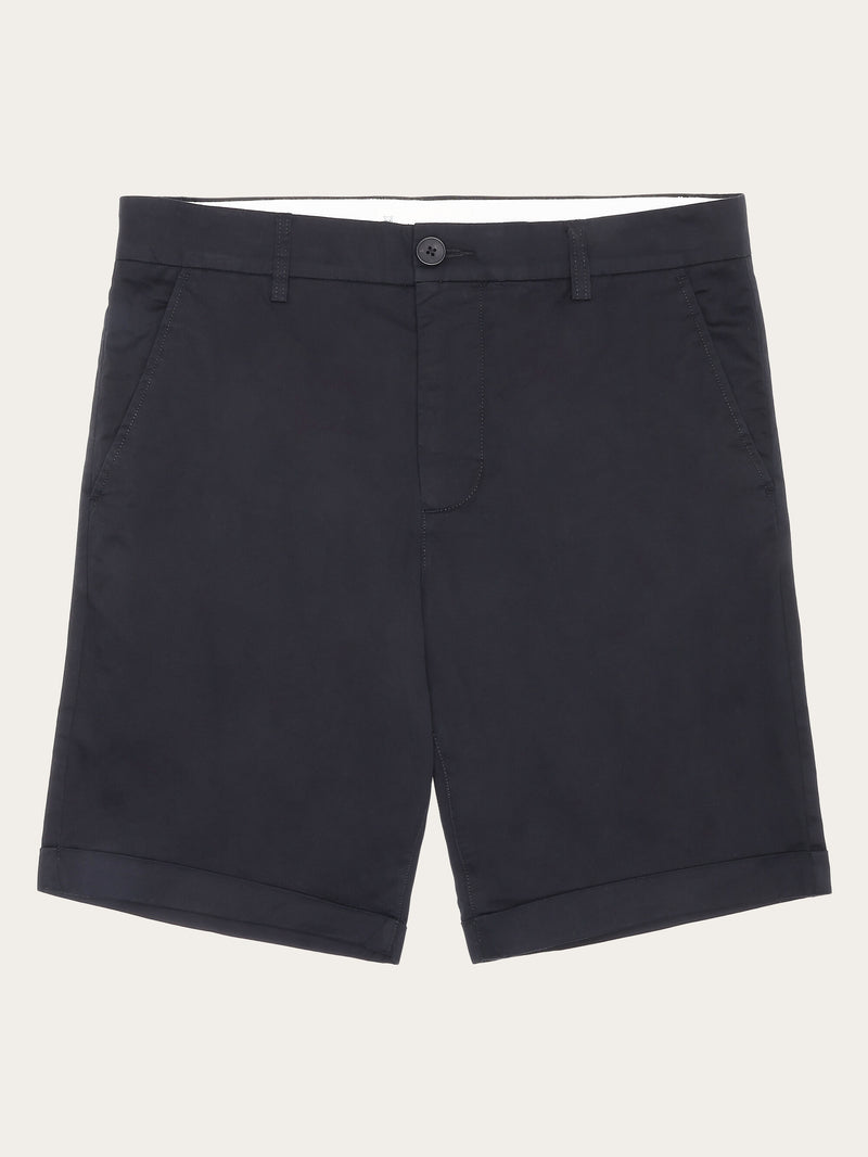 KnowledgeCotton Apparel - MEN CHUCK regular chino poplin shorts Shorts 1300 Black Jet