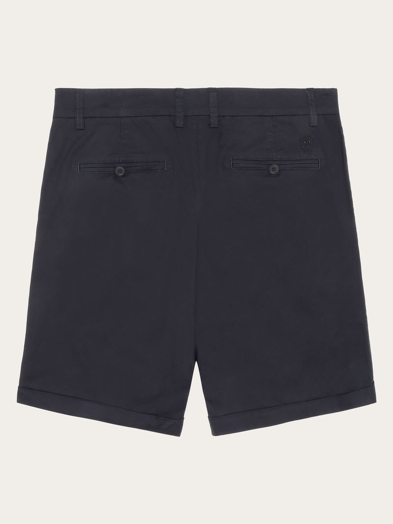 KnowledgeCotton Apparel - MEN CHUCK regular chino poplin shorts Shorts 1300 Black Jet