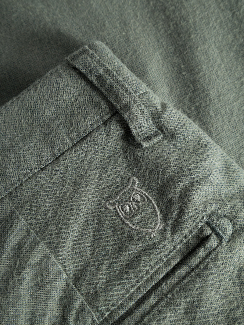 KnowledgeCotton Apparel - MEN CHUCK regular flannel chino pants Pants 1090 Forrest Night