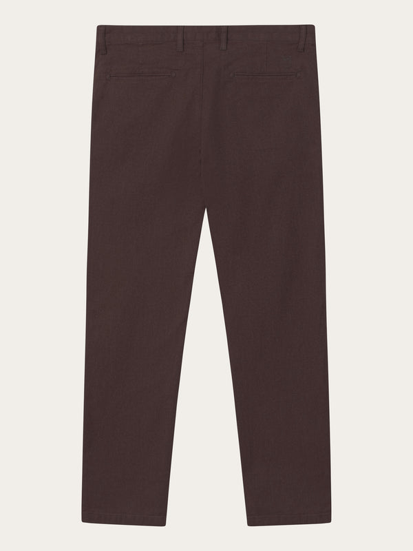 KnowledgeCotton Apparel - MEN CHUCK regular flannel chino pants Pants 1394 Chocolate Plum