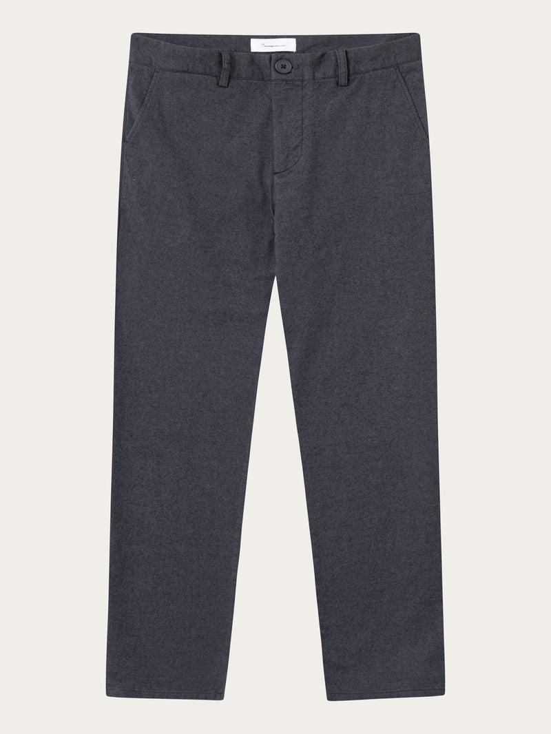 KnowledgeCotton Apparel - MEN CHUCK regular flannel chino pants Pants 1402 Gray Pinstripe
