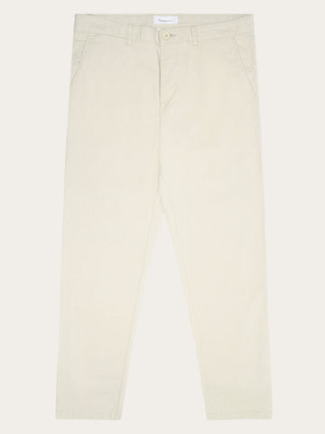 KnowledgeCotton Apparel - MEN CHUCK regular flannel chino pants Pants 1228 Light feather gray