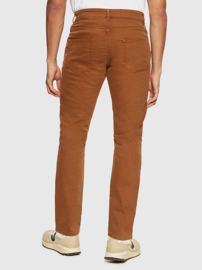KnowledgeCotton Apparel - MEN CHUCK regular garment dyed 5-pocket pant - GOTS/Vegan Denim jeans 1121 Dachshund