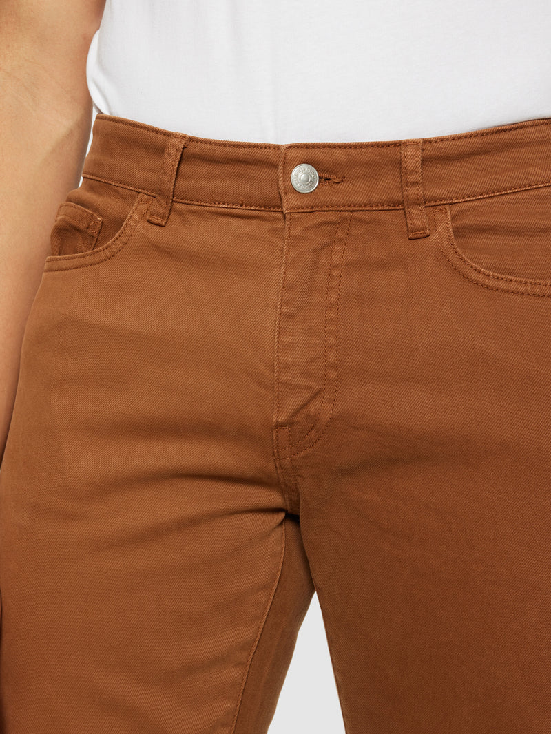 KnowledgeCotton Apparel - MEN CHUCK regular garment dyed 5-pocket pant - GOTS/Vegan Denim jeans 1121 Dachshund