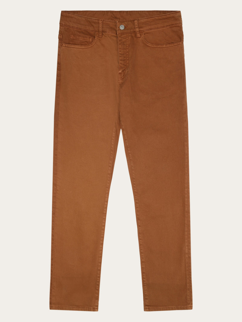 KnowledgeCotton Apparel - MEN CHUCK regular garment dyed 5-pocket pant - GOTS/Vegan Denim jeans 1121 Dachshund