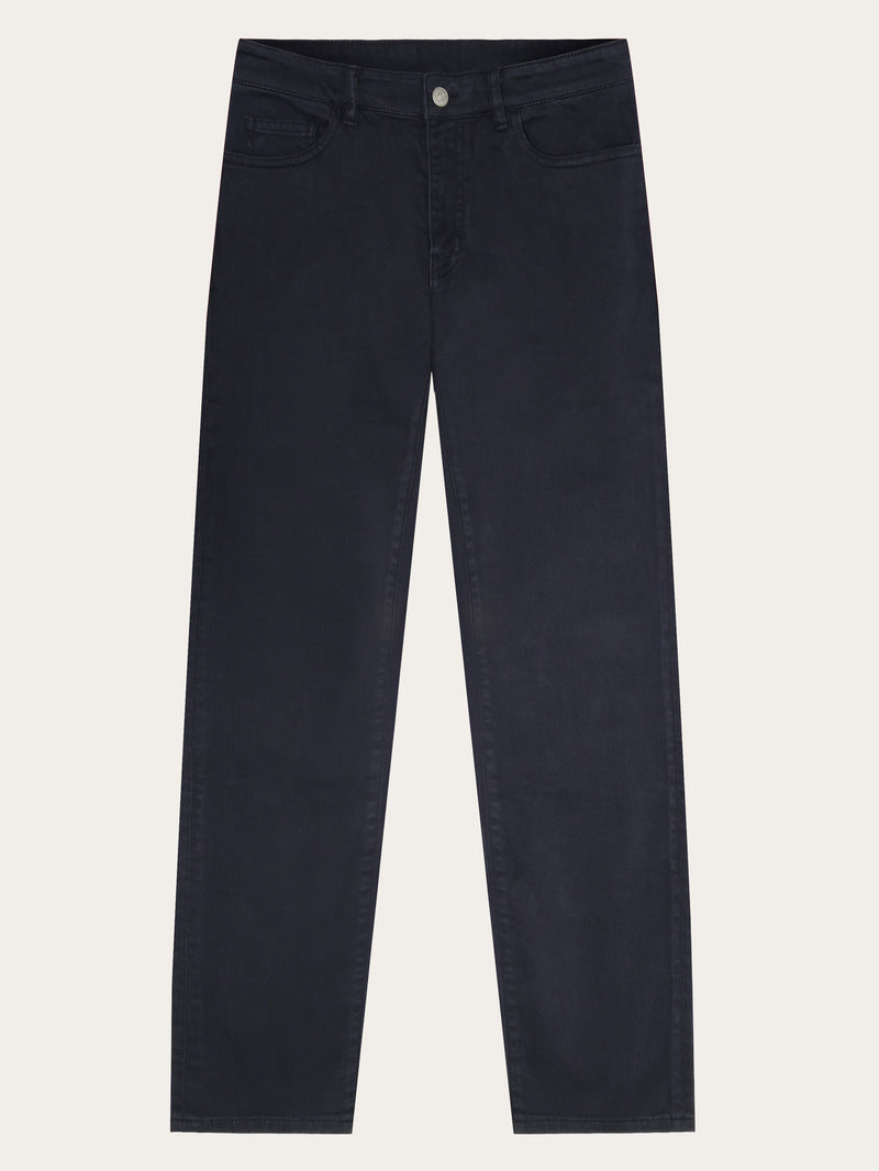KnowledgeCotton Apparel - MEN CHUCK regular garment dyed 5-pocket pant - GOTS/Vegan Denim jeans 1412 Night Sky
