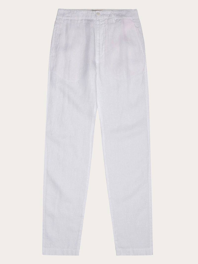 KnowledgeCotton Apparel - MEN CHUCK regular linen pants - GOTS/Vegan Pants 1010 Bright White