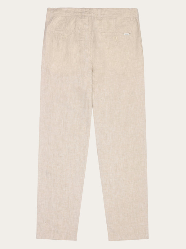 KnowledgeCotton Apparel - MEN CHUCK regular linen pants - GOTS/Vegan Pants 1449 Yarndyed - Light feather gray