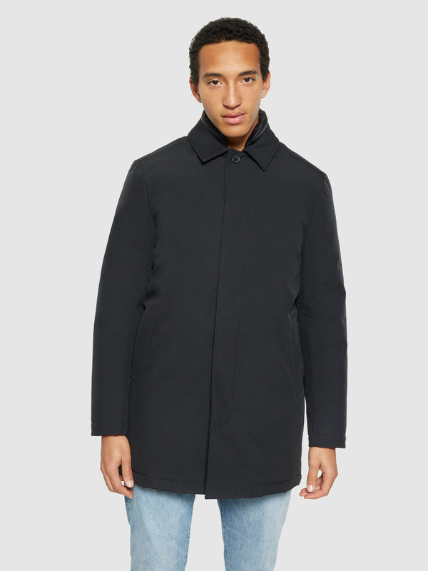 KnowledgeCotton Apparel - MEN CLIMATE SHELL™ car coat jacket - GRS/Vegan Jackets 1300 Black Jet