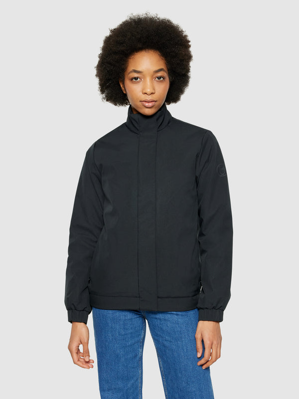 KnowledgeCotton Apparel - WMN CLIMATE SHELL™ short jacket - GRS/Vegan Jackets 1300 Black Jet