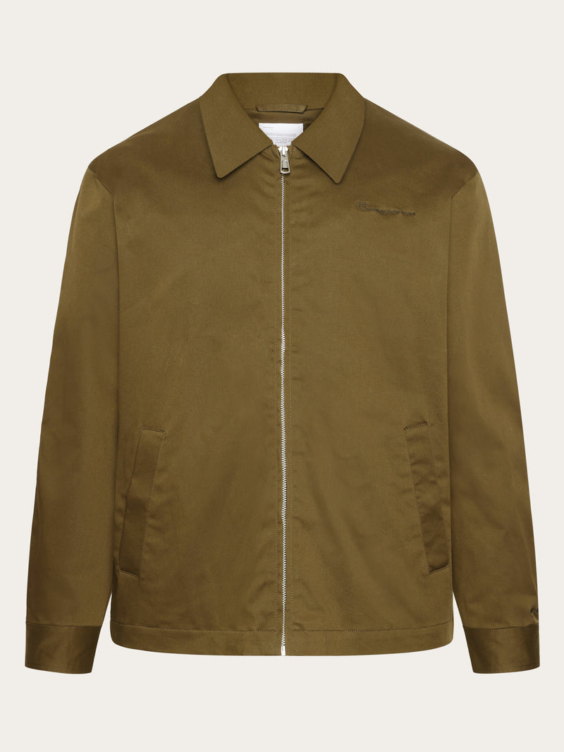 KnowledgeCotton Apparel - MEN Canvas bomber jacket - GOTS Jackets 1100 Dark Olive