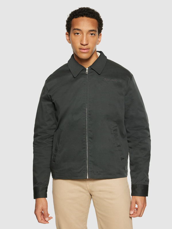 KnowledgeCotton Apparel - MEN Canvas bomber jacket - GOTS Jackets 1167 Phantom