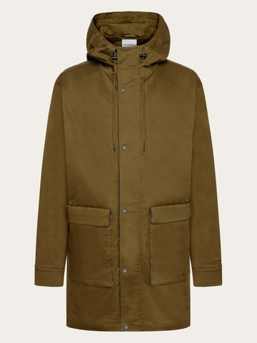 KnowledgeCotton Apparel - MEN Canvas casual long jacket - GOTS Jackets 1100 Dark Olive