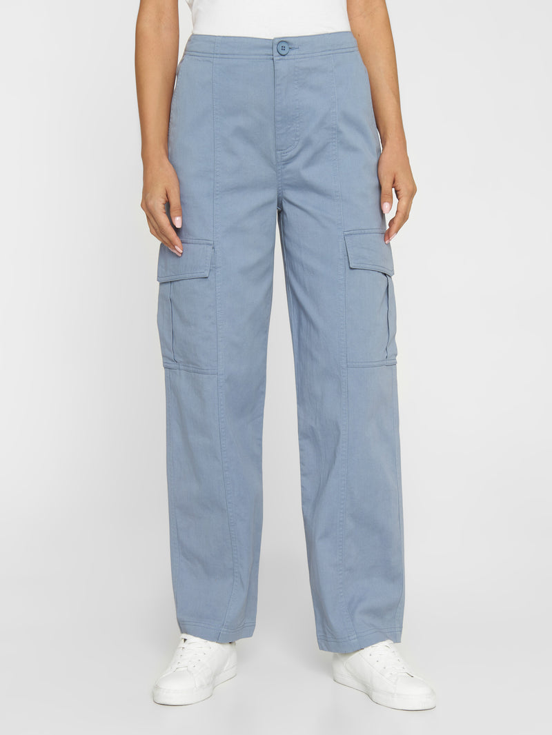 KnowledgeCotton Apparel - WMN Cargo twill pants Pants 1322 Asley Blue