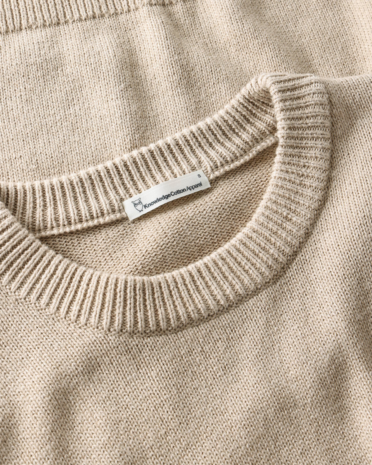 KnowledgeCotton Apparel - WMN Cashmere crew neck sweater Knits 1228 Light feather gray