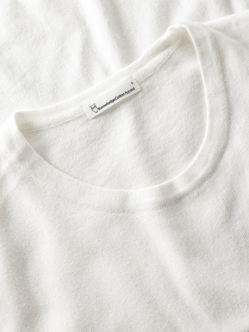 Cashmere knit t-shirt - Egret