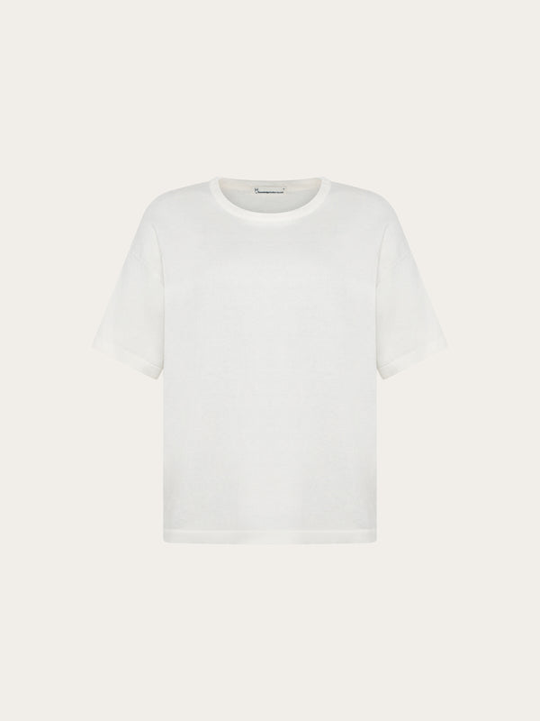 Cashmere knit t-shirt - Egret