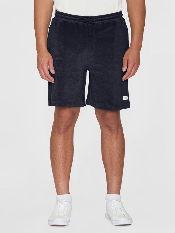 KnowledgeCotton Apparel - MEN Casual terry shorts Shorts 1412 Night Sky