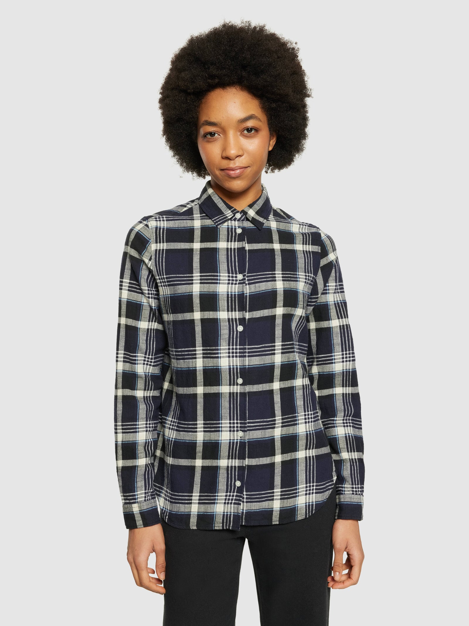 Buy Check flannel shirt - GOTS/Vegan - Black Jet - from KnowledgeCotton  Apparel®