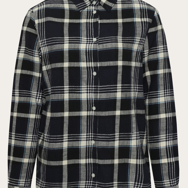 Check flannel shirt - GOTS/Vegan - Black Jet