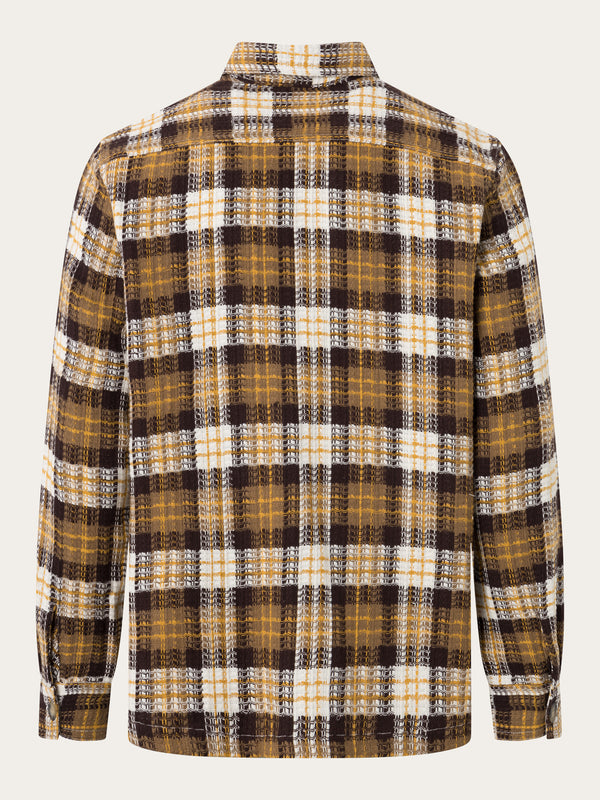 KnowledgeCotton Apparel - MEN Checked overshirt Overshirts 7026 Brown check