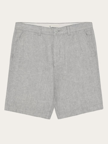 KnowledgeCotton Apparel - MEN Chuck regular linen shorts Shorts 1496 Ultimate Grey - Yarndyed