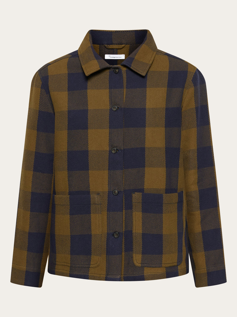 KnowledgeCotton Apparel - WMN Classic check overshirt - GOTS/Vegan Overshirts 7030 Beige check