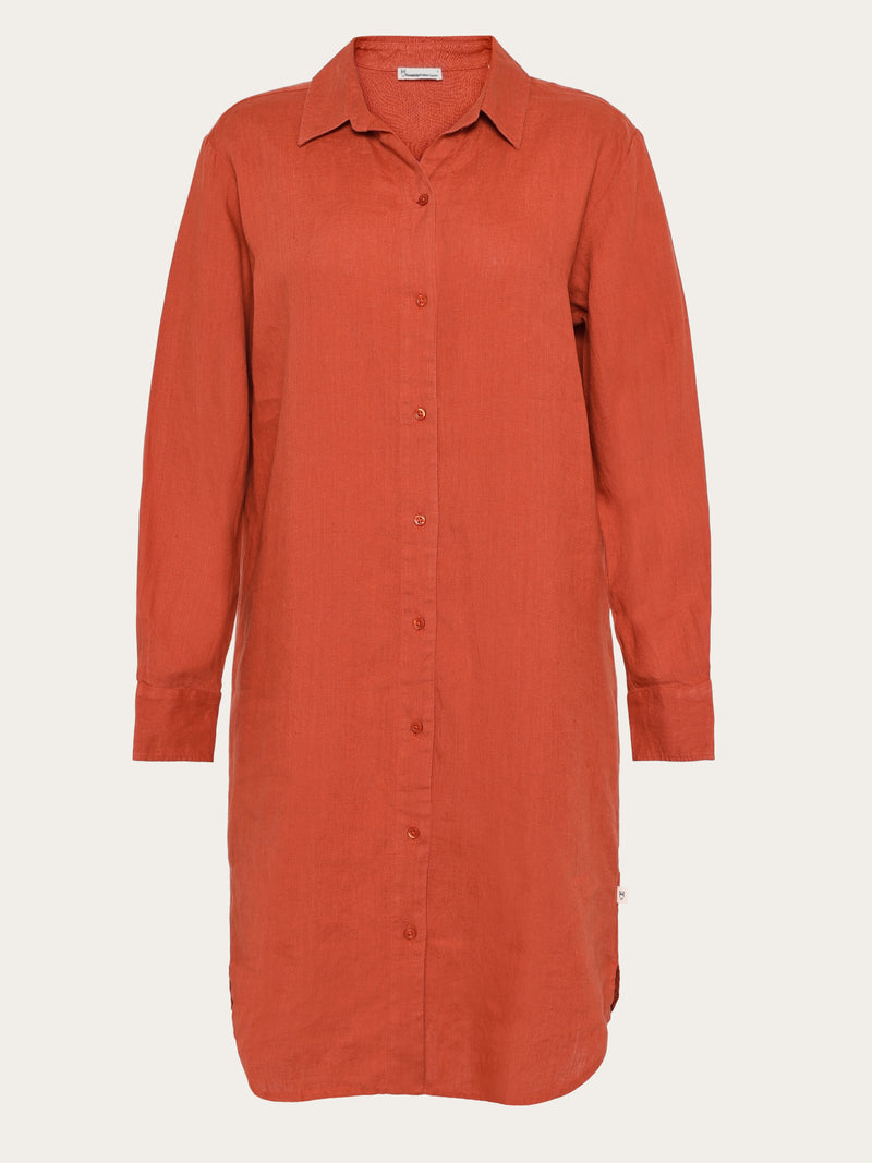 Classic linen dress - Burnt Brick Classic linen dress - Burnt Brick